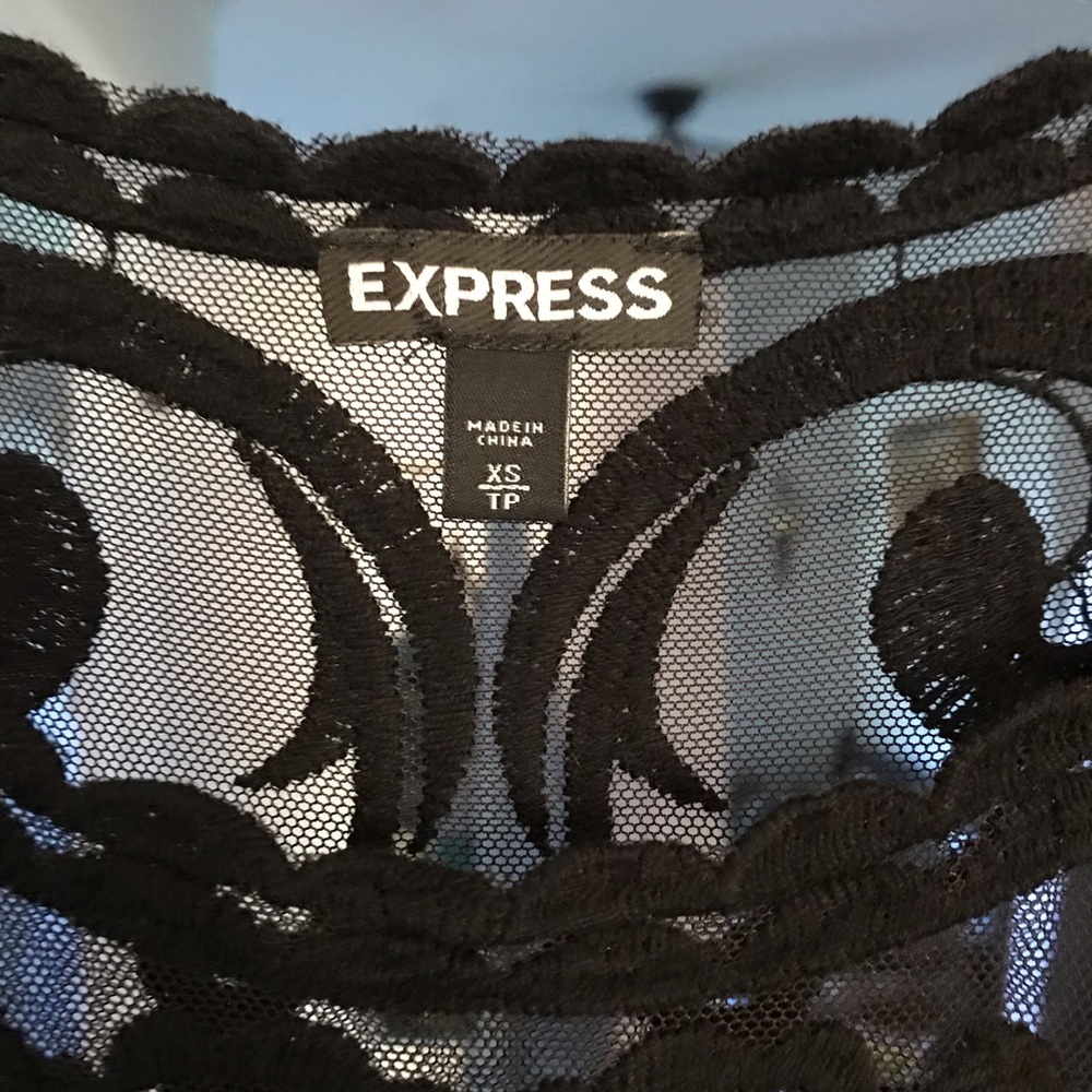 Express Sheer Embroidered Tank - Picture 3 of 5